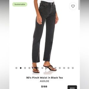 AGOLDE 90s pinch waist black jeans